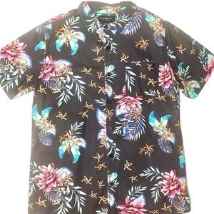 PACSUN Men’s Floral Print Casual Button Down Shirt | M